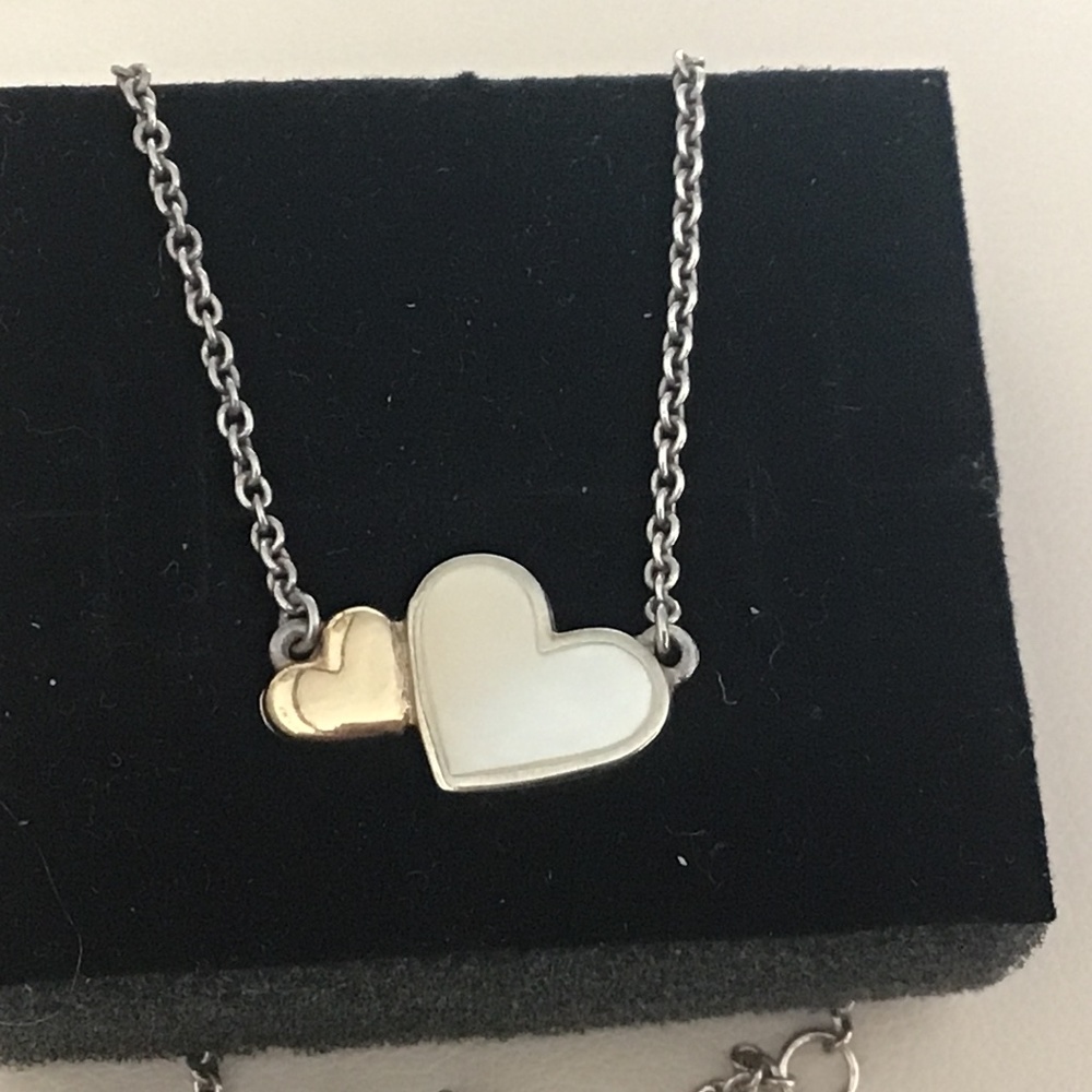 Pandora two tone heart necklace